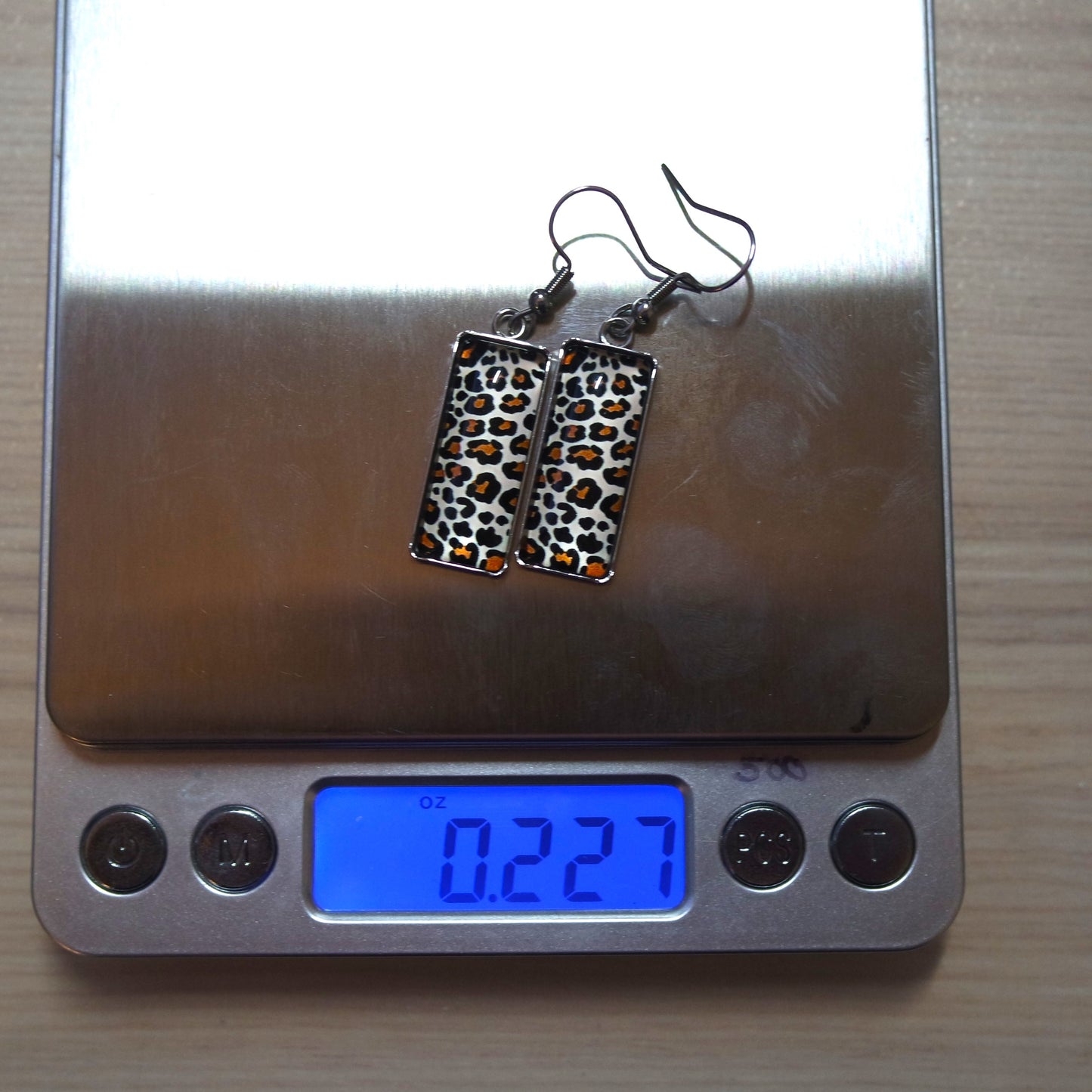 Leopard Print Rectangle Resin Drop Earrings