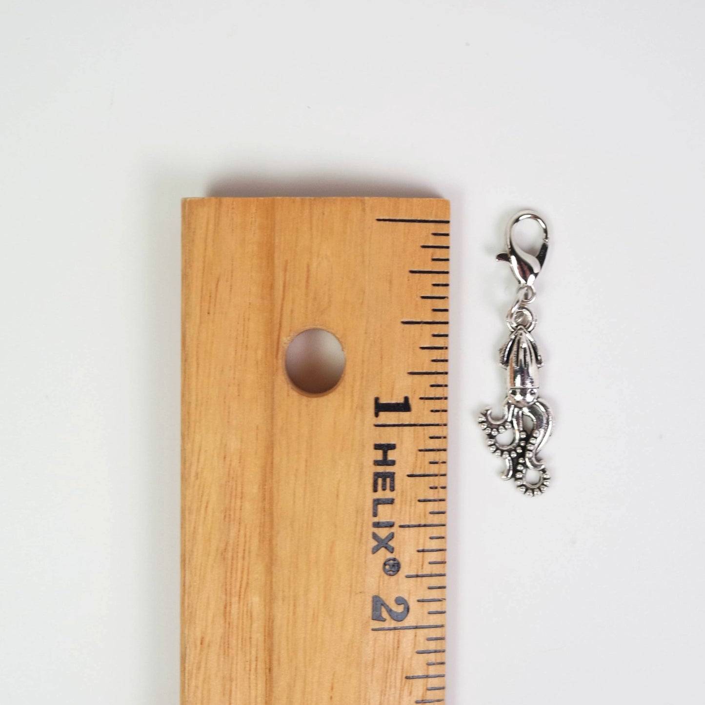 Giant Squid Charm Tibetan Silver on Lobster Clasp