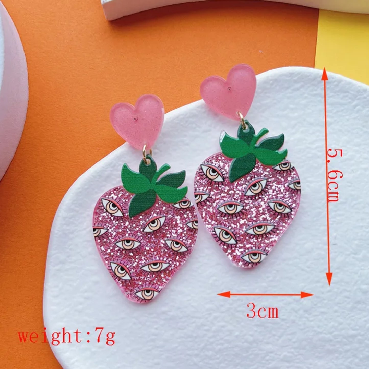 Pink Glitter Strawberries with Eyes!