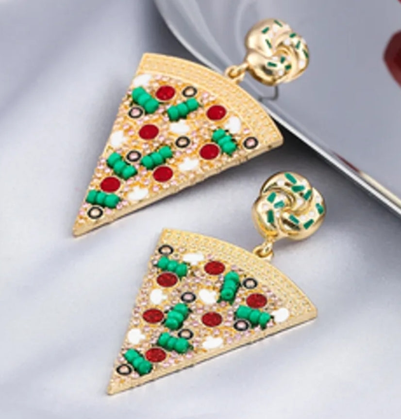 PIZZA PARTY EARRINGS!!