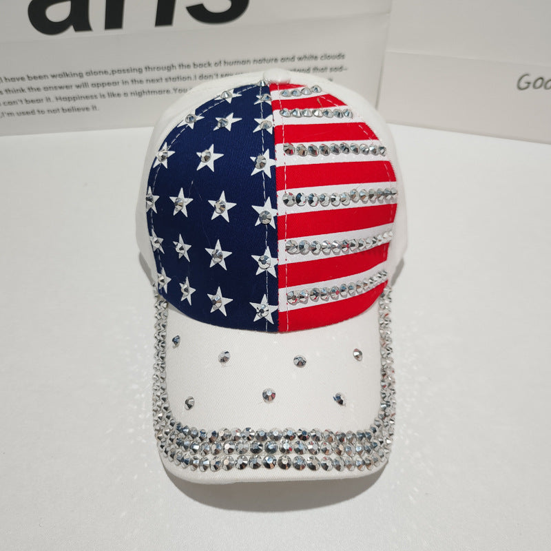 All-American Glitz and Studs Bling Rhinestone Baseball Cap
