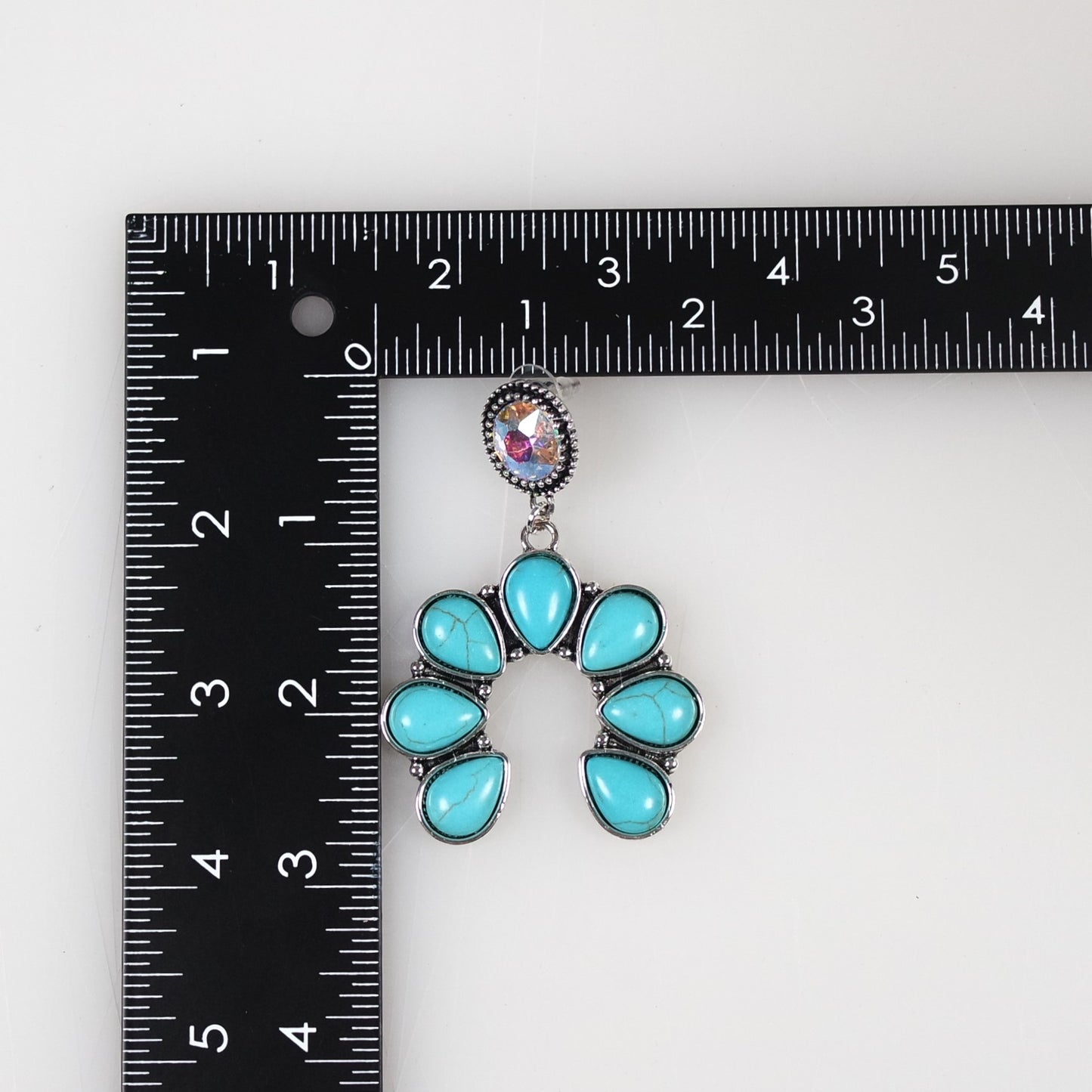 American West Squash Blossom Turquoise Earrings | Dangle