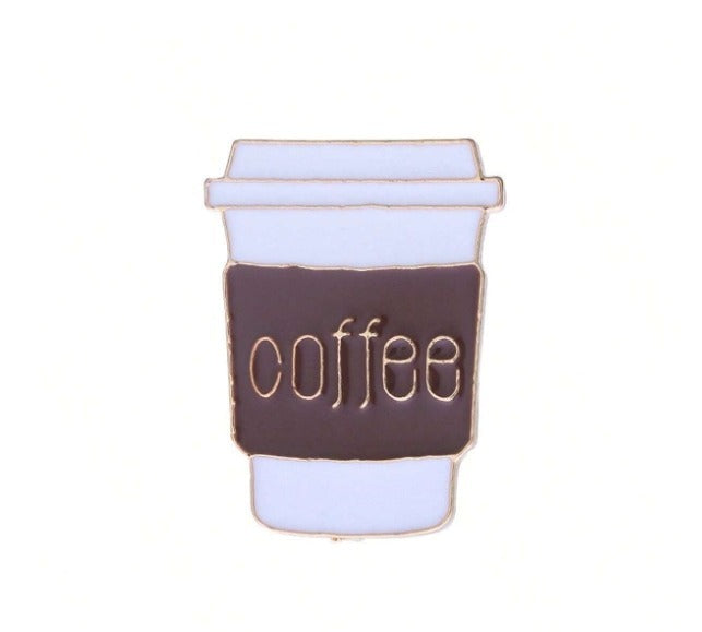 Coffee Tumbler Enamel Collectors Pin Creative Coffee Cup Brooch