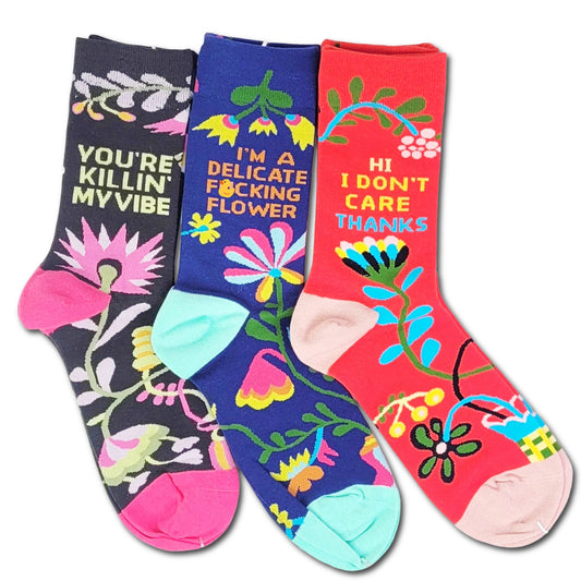Zero Vibes Given - Funny Adult Snark Sock Gift Set