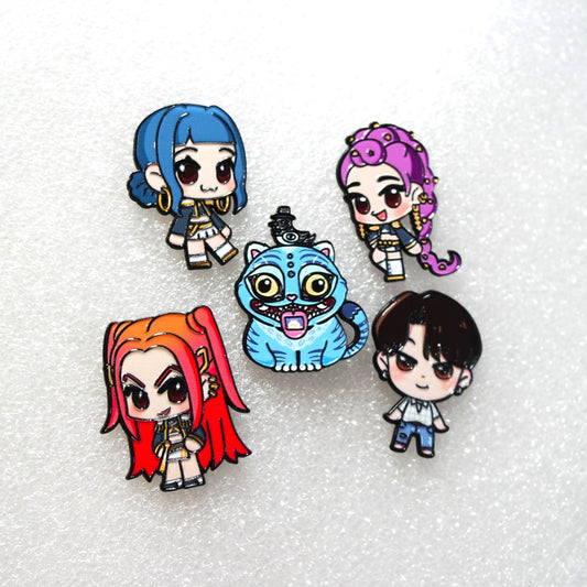 Chibi Style K-Pop Demon Hunter Characters - Enamel Pin - Collection 1