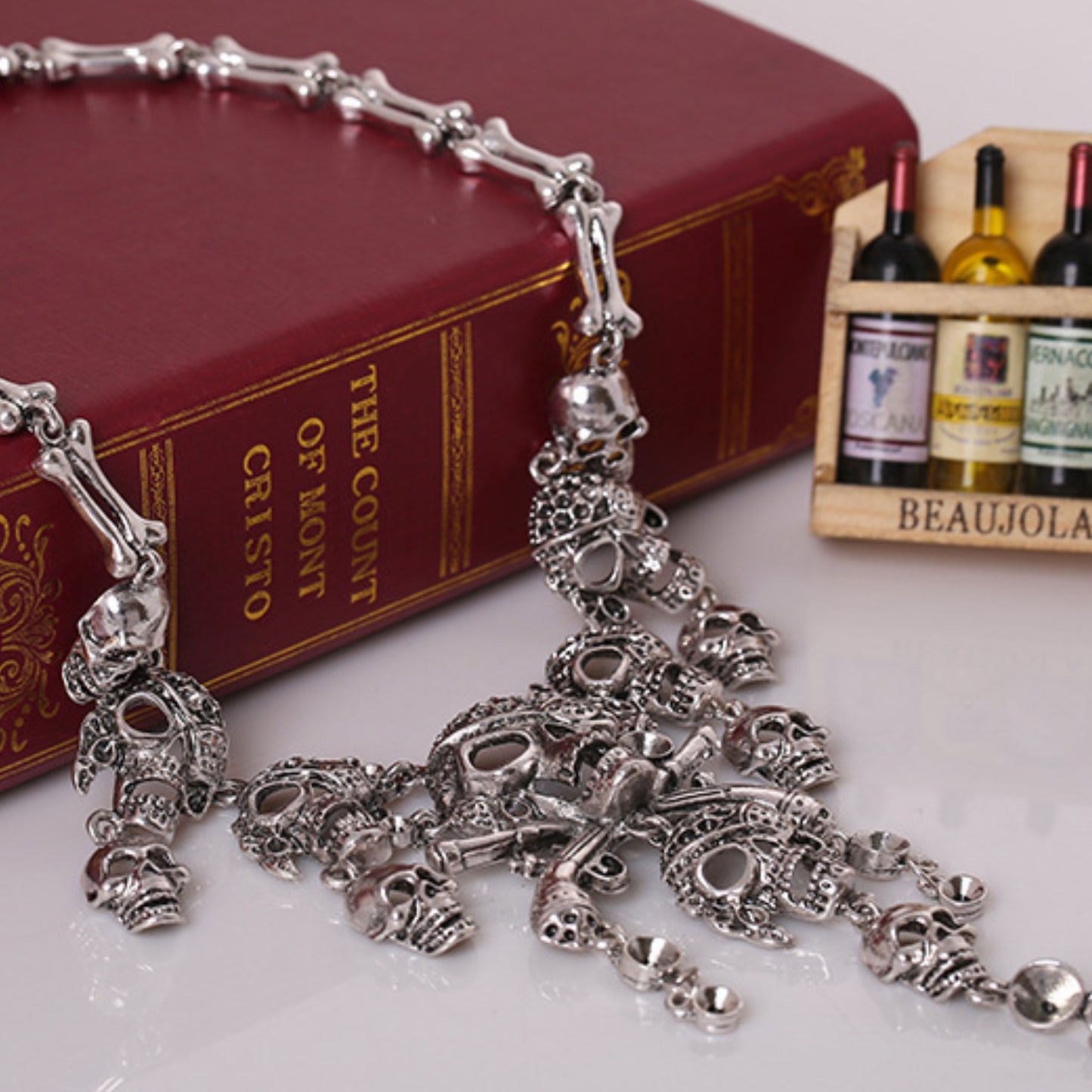 Pirate Skulls and Muskets Statement Necklace