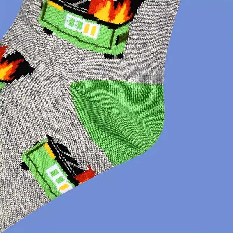 Dumpster Fire Pattern Novelty Socks - Great Gift for Chao Crusaders