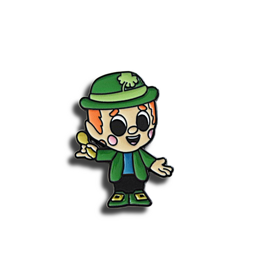 lucky charms cereal Cartoon character with green hat and outfit on a white background