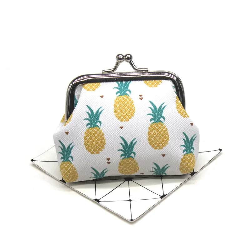 Pineapple Vacation Mode Coin Purse White Yellow