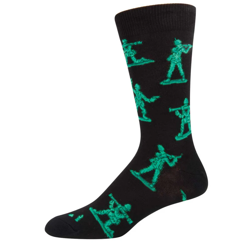 Retro Green Army Men Fun Novelty Socks