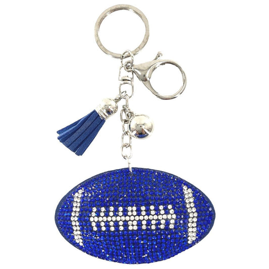 Game Day Crystal Tassel Football Keychain Kentucky Blue