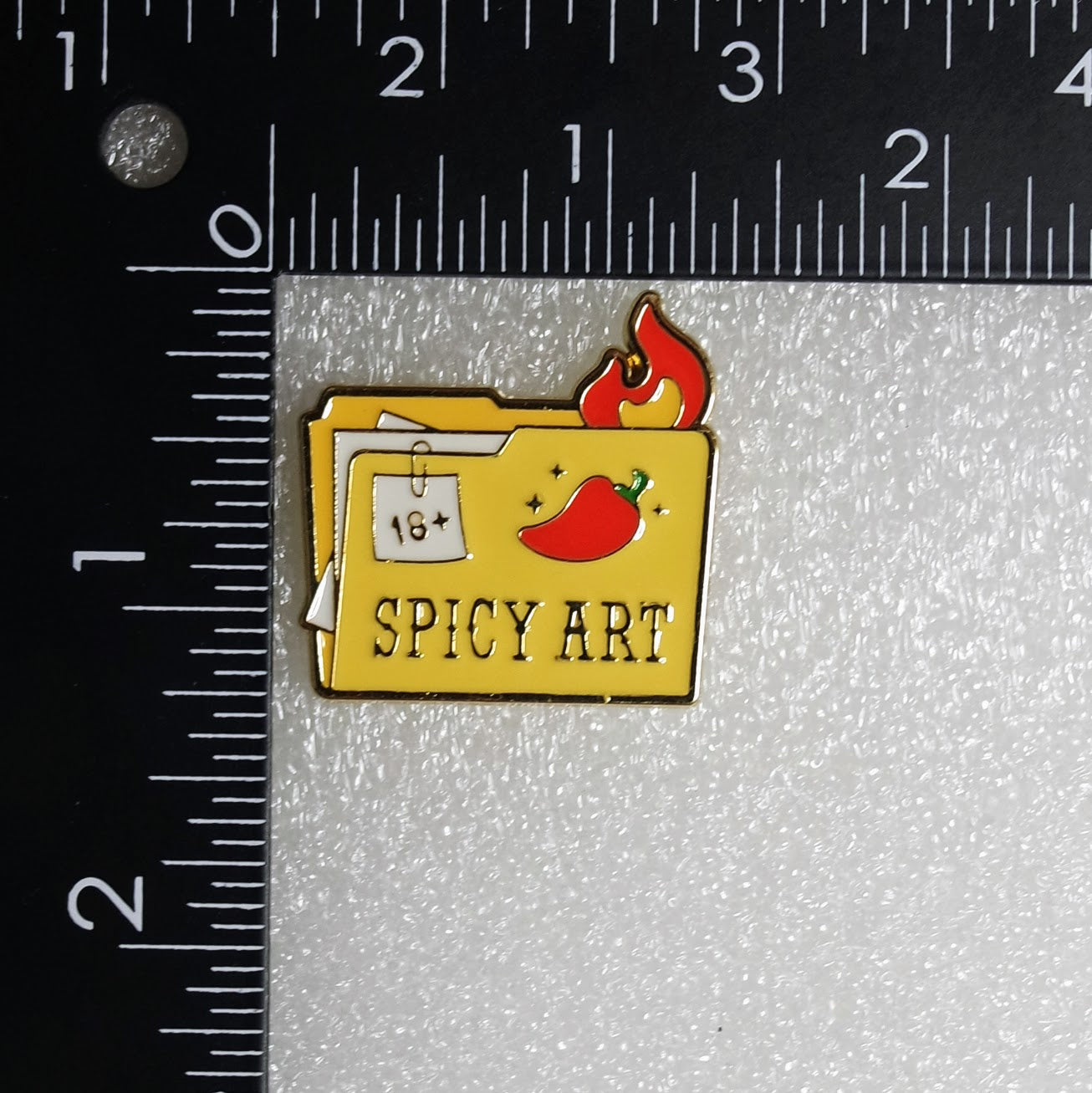 Spicy Art File Adult Only Theme Enamel Pin