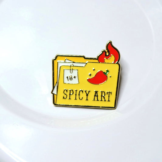 Spicy Art File Adult Only Theme Enamel Pin