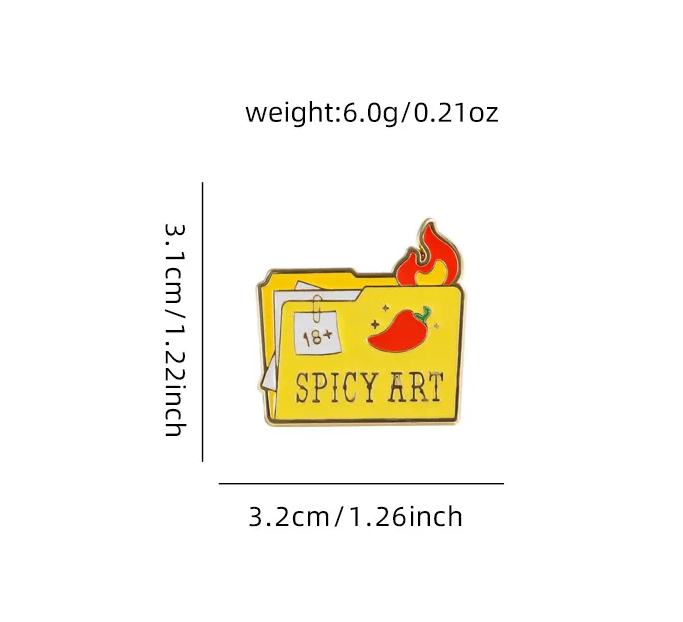 Spicy Art File Adult Only Theme Enamel Pin
