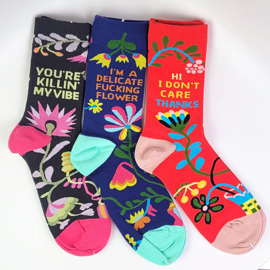 Zero Vibes Given - Funny Adult Snark Sock Gift Set