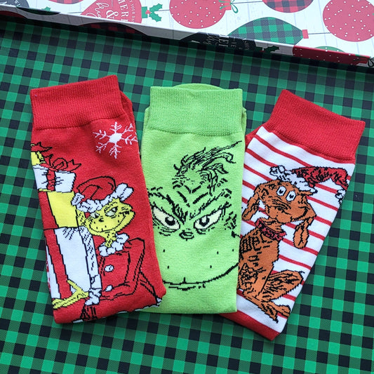 Feelin' Grinchy 3-Pack Christmas Socks